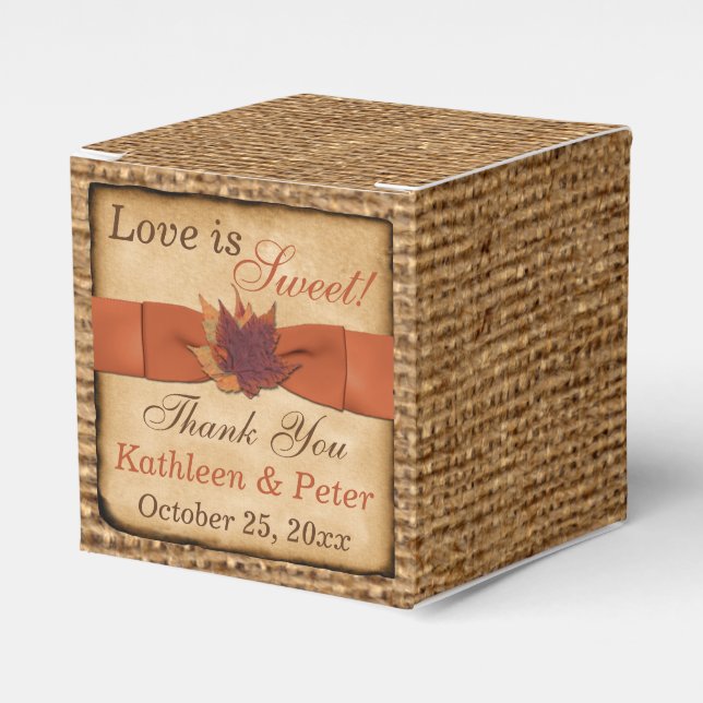 Herbstleaves, IMITATE Burlap Gevor Box - Orange Geschenkschachtel (Vorderseite)