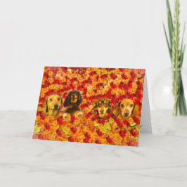 Herbstleaves & Kleine Dackel Card Karte