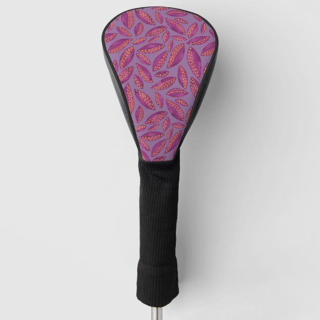 Herbstleaves Lila Golf Head Cover Golf Headcover (Vorderseite)