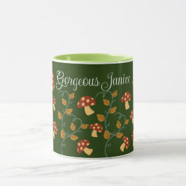 Herbstleaves Mushroom-Tasse mit bearbeitbarem Name Tasse