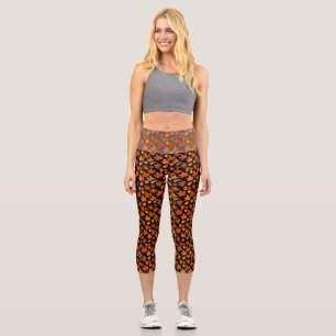 Herbstleaves Muster 01x4b Black BG Capri Leggings