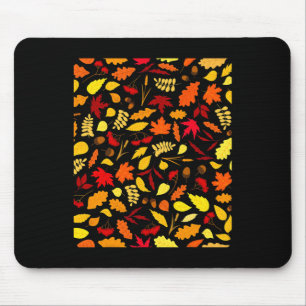 Herbstleaves Muster Fall Design Acorns Weizen Mousepad