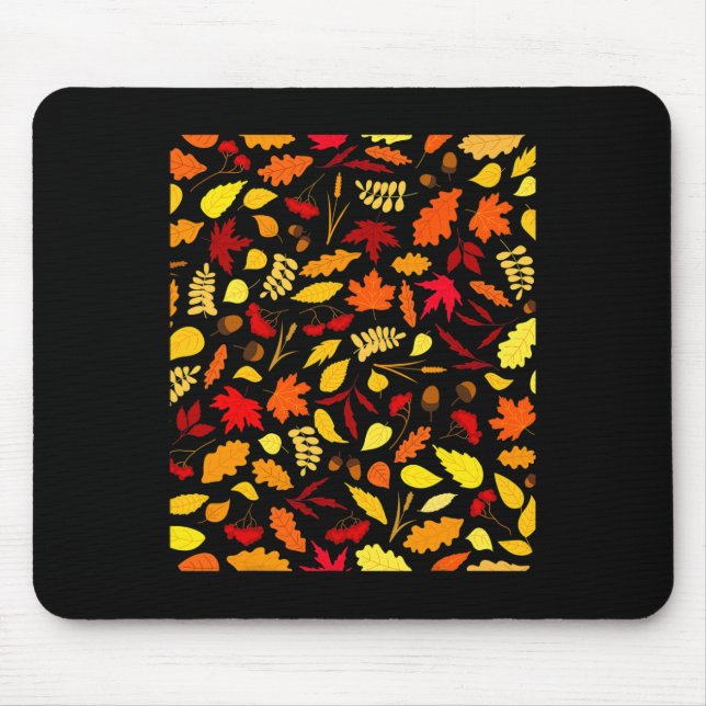 Herbstleaves Muster Fall Design Acorns Weizen Mousepad (Vorne)