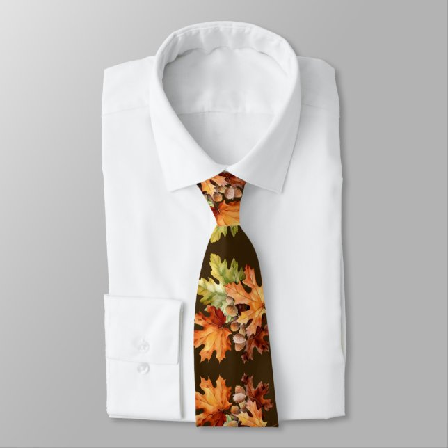 Herbstleaves Neck Tie - Wasserfarbenfallen Mode Krawatte (Gebunden)