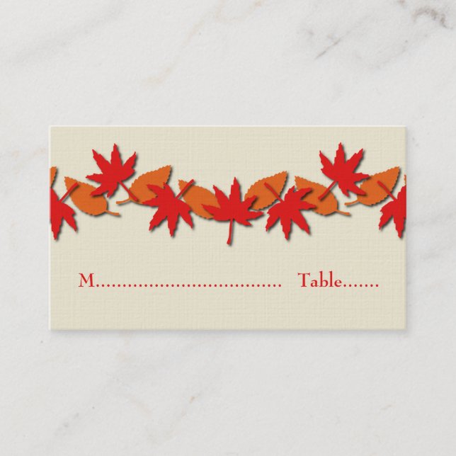 Herbstleaves Platzkarte, rot/orange Platzkarte (Vorderseite)