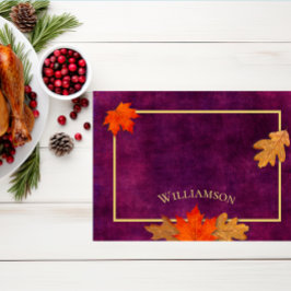 Herbstleaves Plum Personalisiertes Tischset