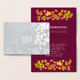 Herbstleaves & Pumpkin Luxus Erntedank Real Folienkarte