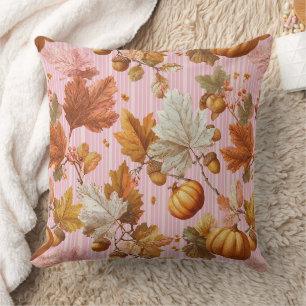 Herbstleaves & Pumpkins Nahtloses Muster Kissen