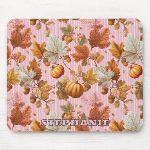 Herbstleaves & Pumpkins Nahtloses Muster Mousepad