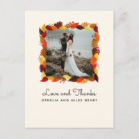 Herbstleaves Rahmen Foto Hochzeit Vielen Dank