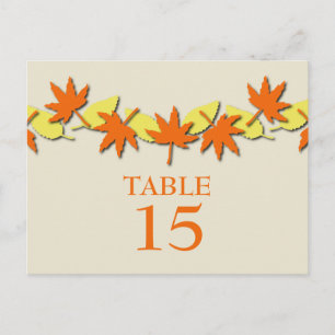 Herbstleaves Randtisch Postkarte, orange/gelb Postkarte