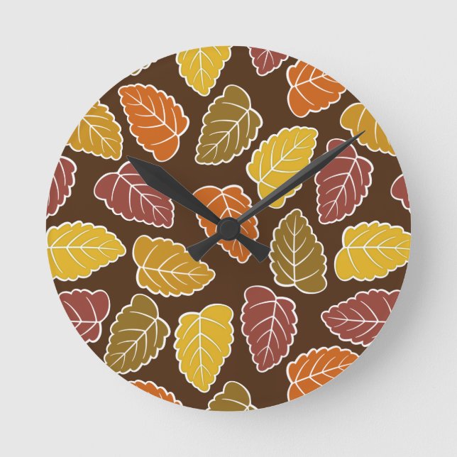 Herbstleaves Runde Wanduhr (Vorderseite)