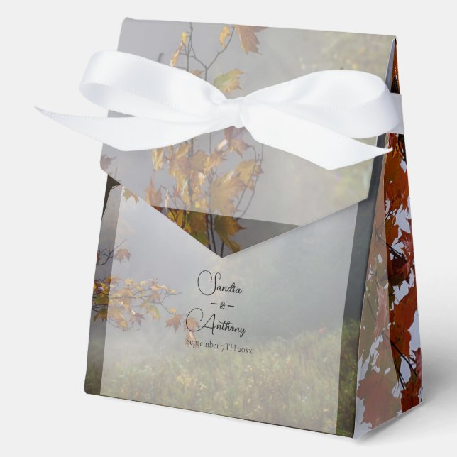 Herbstleaves Rustikale Gastgeschenk Hochzeit Geschenkschachtel (Vorderseite)