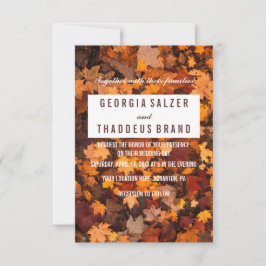 Herbstleaves Texturierte Hochzeitseinladung Einladung