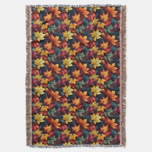 Herbstleaves Throw Blanket Decke (Vorderseite Vertikal)