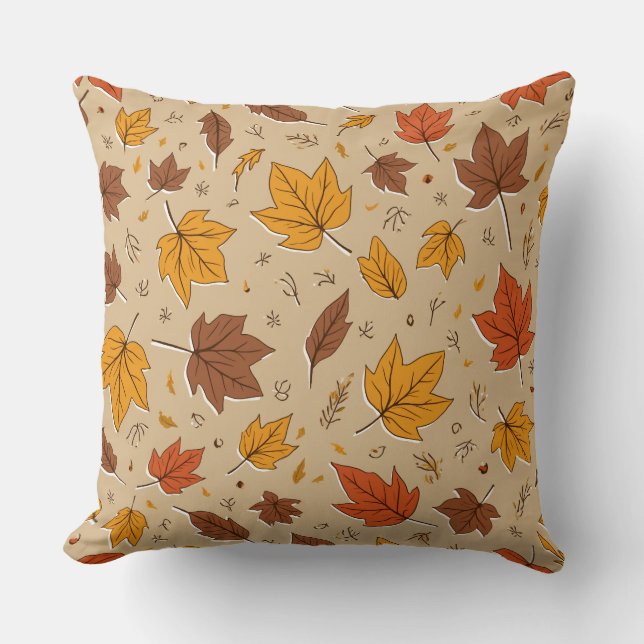 Herbstleaves Throw Kissen (Vorderseite)