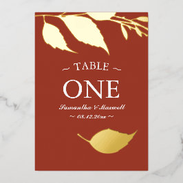 Herbstleaves Tischnummer Foil Card
