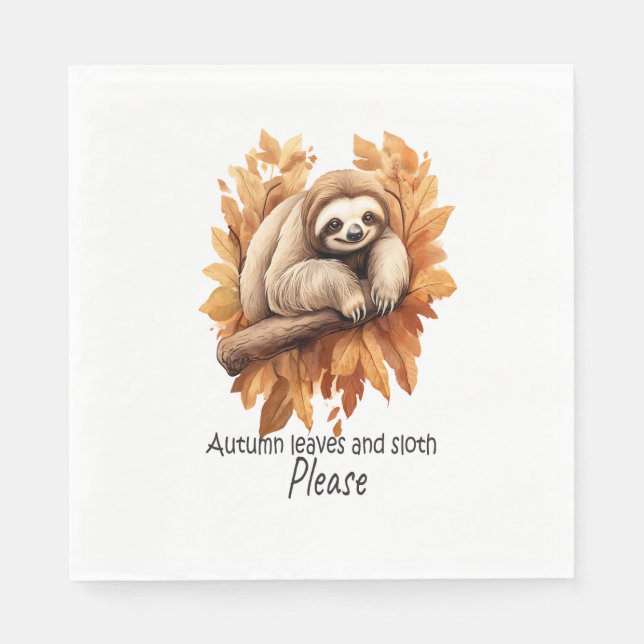 Herbstleaves und Faulenzer bitte Serviette (Vorderseite)