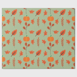 Herbstleaves und Pumpkin Nahtlose Wrapping Paper Geschenkpapier