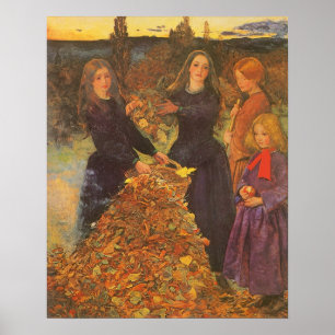 Herbstleaves von Sir John Everett Millais Poster