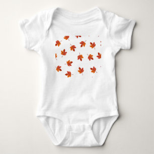 Herbstleaves Wasserfarbe Hand gezogen Baby Strampler
