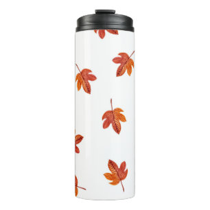Herbstleaves Wasserfarbe Hand gezogen Thermosbecher