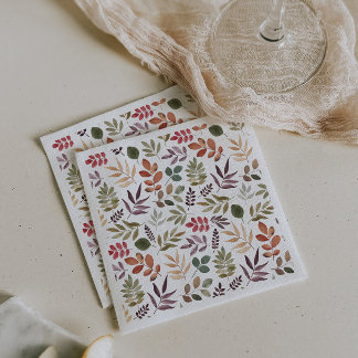 Herbstleaves Wasserfarbiges Leaf Serviette