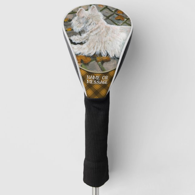 Herbstleaves Westie auf Patio Golf Headcover (Vorderseite)