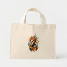 Herbstleaves Woman Artistic Tote Bag Mini Stoffbeutel