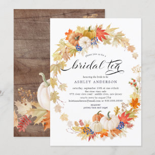 Herbstleaves Wreath Brautparty Tee Einladung