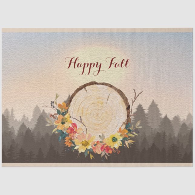 Herbstleaves Wreath Forest Forest Seidenpapier (Vorderseite)