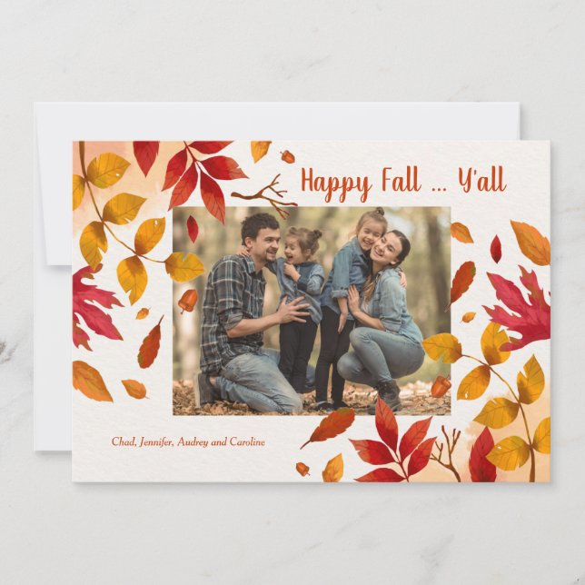 Herbstlebe Foto Frame Card horizontal (Vorderseite)