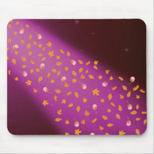 Herbstleeves und Rose rosa Mousepad