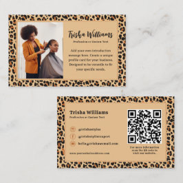 Herbstleoparddruck mit benutzerdefiniertem Foto Visitenkarte