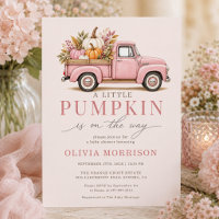 Herbstliche Babyparty Kleiner Kürbis Rosa Lastwage