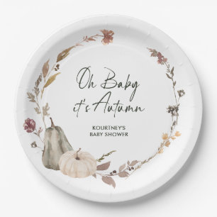 Herbstliche Babyparty mit Kürbis Pappteller
