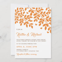 Herbstliche Baum-Hochzeitseinladungen | Orange & B
