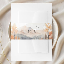 Herbstliche Berg-Rustico-Hochzeit Einladungsbanderole