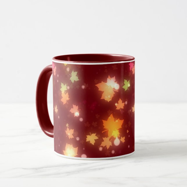 Herbstliche Blätter mit leuchtenden Herbstfarben Tasse (Vorderseite Links)