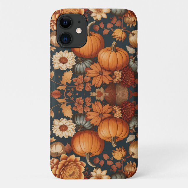 Herbstliche Blume fallen Pumpkins Halloween-Gesche Case-Mate iPhone Hülle (Rückseite)