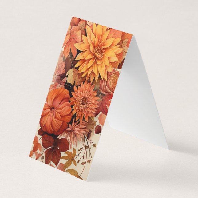 Herbstliche Blume Falten von Lesezeichen Bookmarke Visitenkarten (Vorderseite)