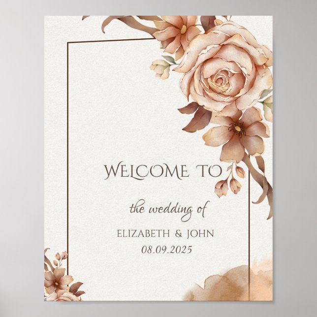 Herbstliche Blume Frame Poster (Vorne)