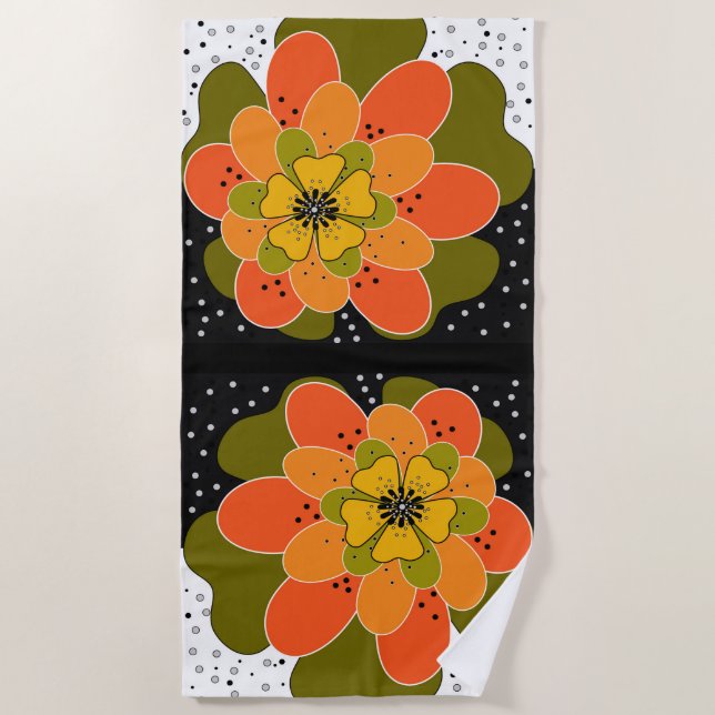 Herbstliche Blume, Herbst, Blume, Illustration Strandtuch (Vorderseite)