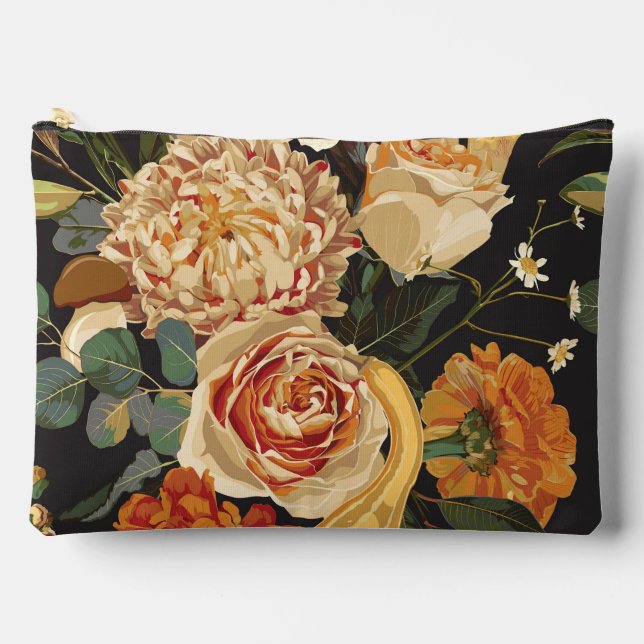 Herbstliche Blume, Kräuter und Pilze Illustration. Zubehörtasche (Vorderseite)