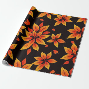 Herbstliche Blume kühne Herbstfarben Geschenkpapier