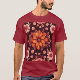 Herbstliche Blume Maroon T - Shirt