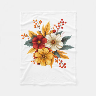 Herbstliche Blume - rosa Blumenarmband Fleec Blank Fleecedecke