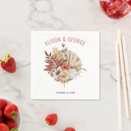 Herbstliche Blume, Terrakotta-Hochzeit im Herbst a Serviette