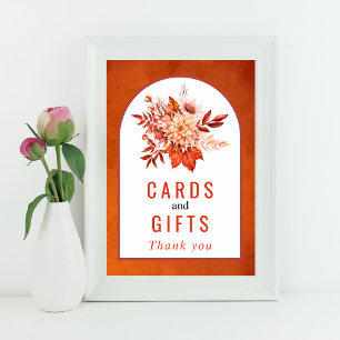 Herbstliche Blume und blättrige Hochzeit im Herbst Poster