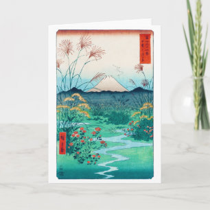 Herbstliche Blume und Fuji, Hiroshige, Ukiyo-e Karte